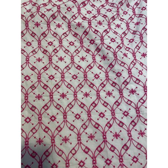 J. Crew Eyelet One-shoulder Mini Dress pink white cotton lined embroidered 6 - Picture 4 of 10